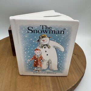 ROYAL DOULTON "THE SNOWMAN" CHINA BOOK MONEY BOX Porcelain bank rare Hard to fin